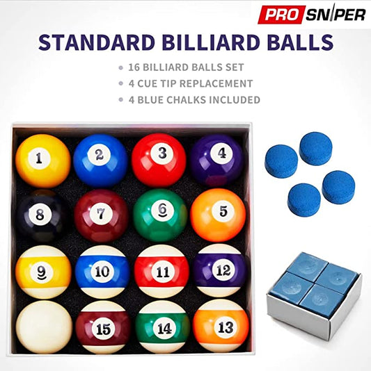 Standard Billiard Balls - 16 Pool Balls set