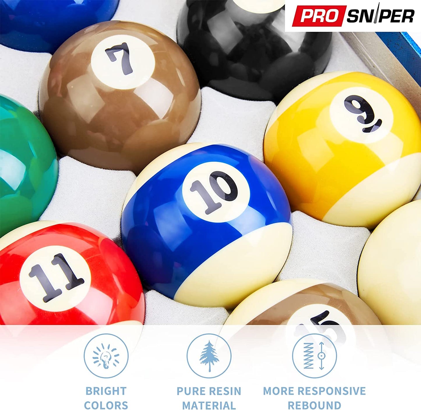 Deluxe Billiard Balls - 16 Pool Ball Set